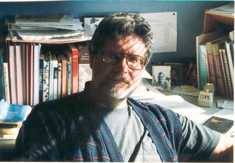 Cope in office at GRCC (1997), photo by Craig Mosely